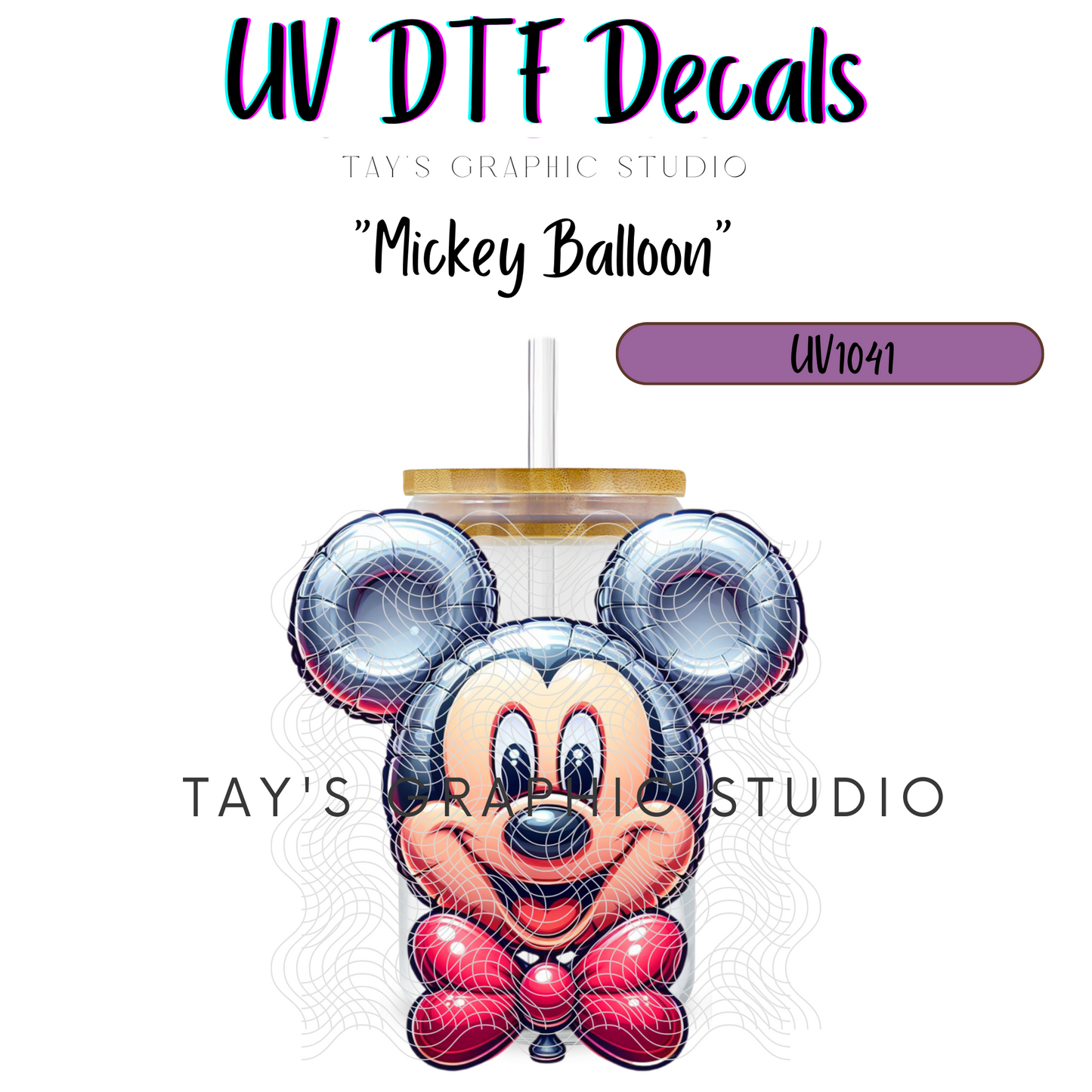 Exclusive - Mickey Mouse Foil Balloon Decal - MTO