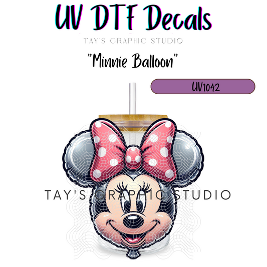 Exclusive - Minnie Mouse Foil Balloon Decal - MTO