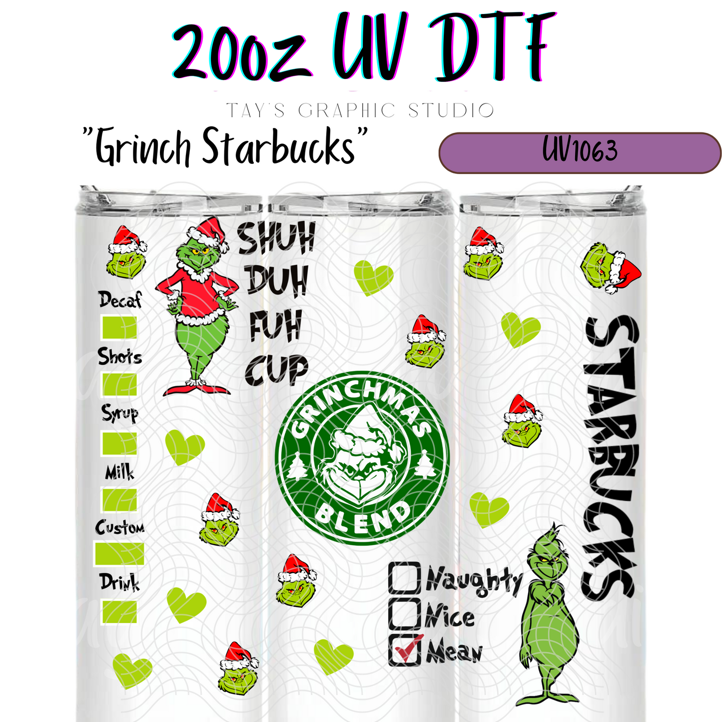 Exclusive - Grinch Starbucks 20oz Wrap - MTO