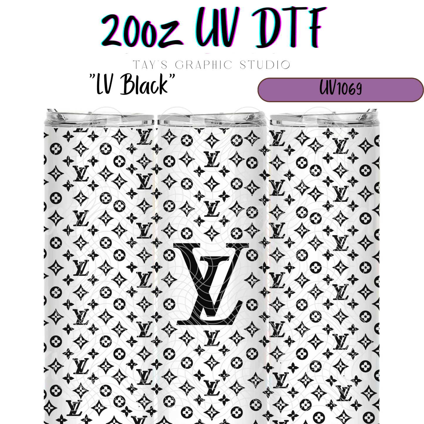 Exclusive - LV Black 20oz Wrap - MTO