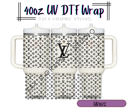 Exclusive - 40oz Top & Bottom LV Black Wrap - MTO