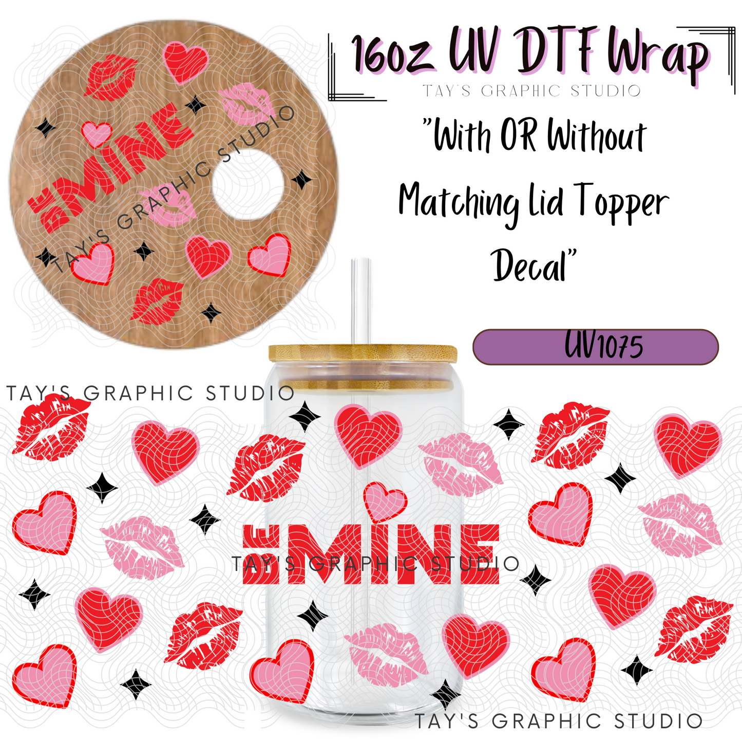 Exclusive - Be Mind Valentines 16oz Wrap With OR Without Lid Decal - MTO