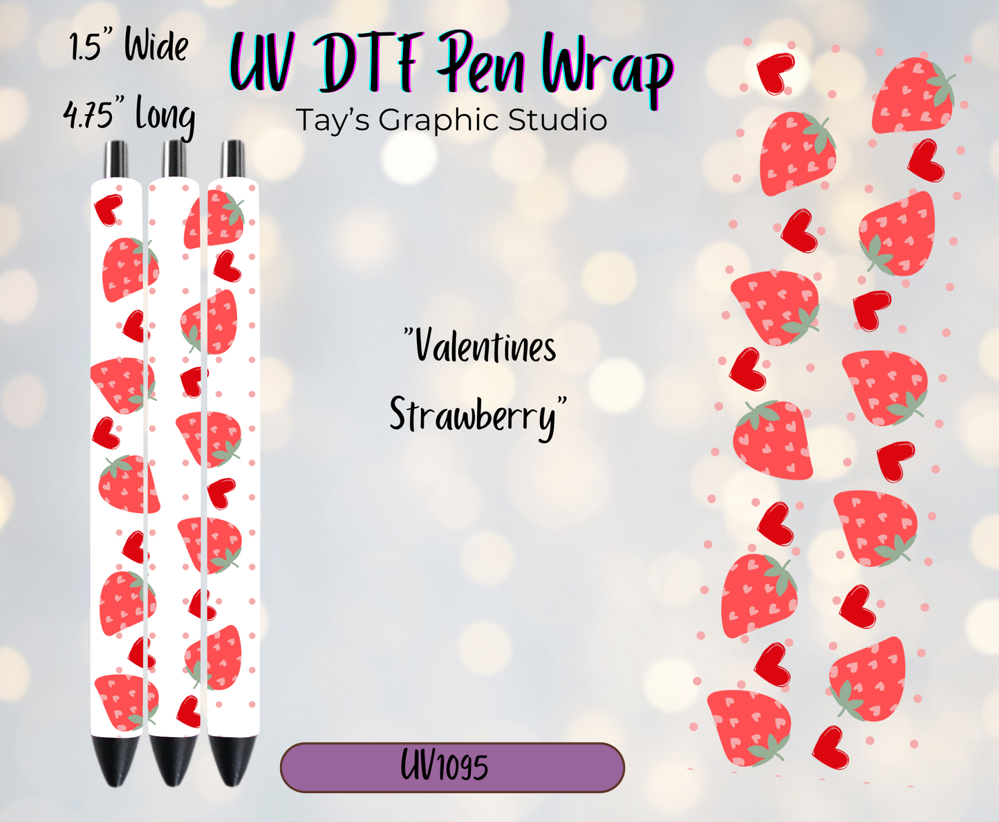 Exclusive - Valentines Strawberry Pen Wrap - MTO