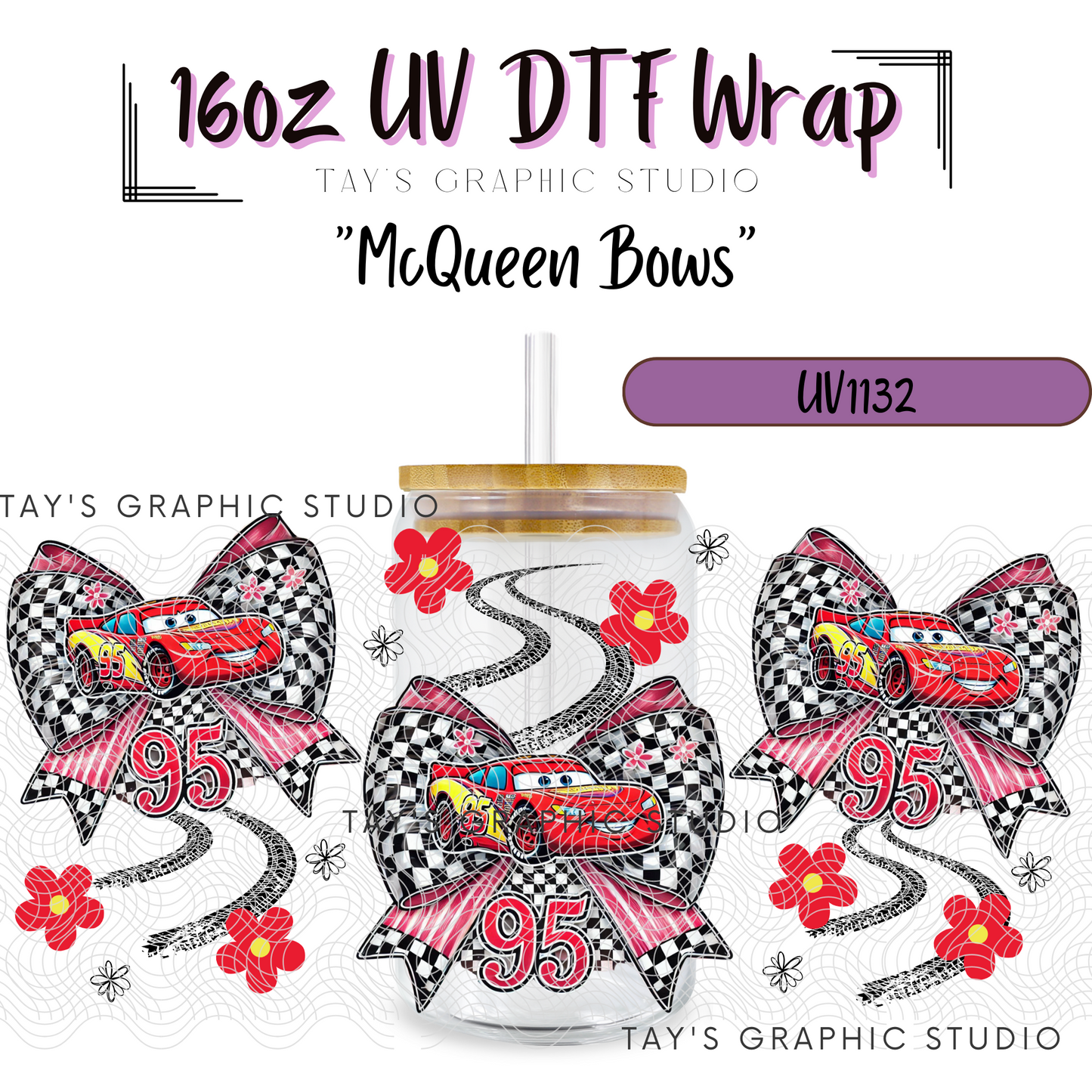 Exclusive - Lightening McQueen Bows Wrap - MTO