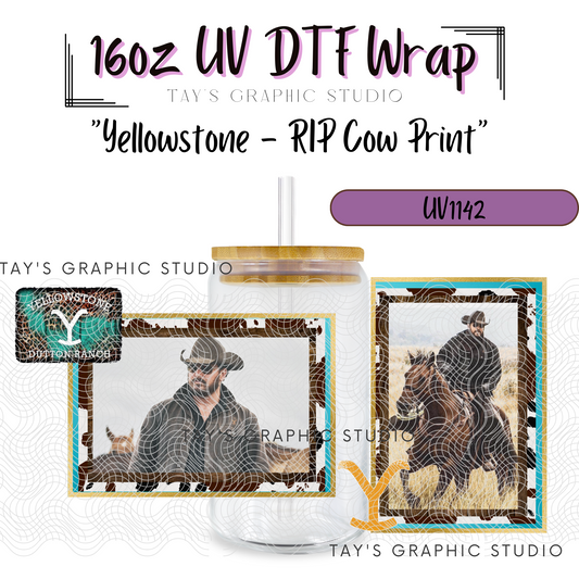 Exclusive - Yellowstone RIP Cow Print Wrap - MTO