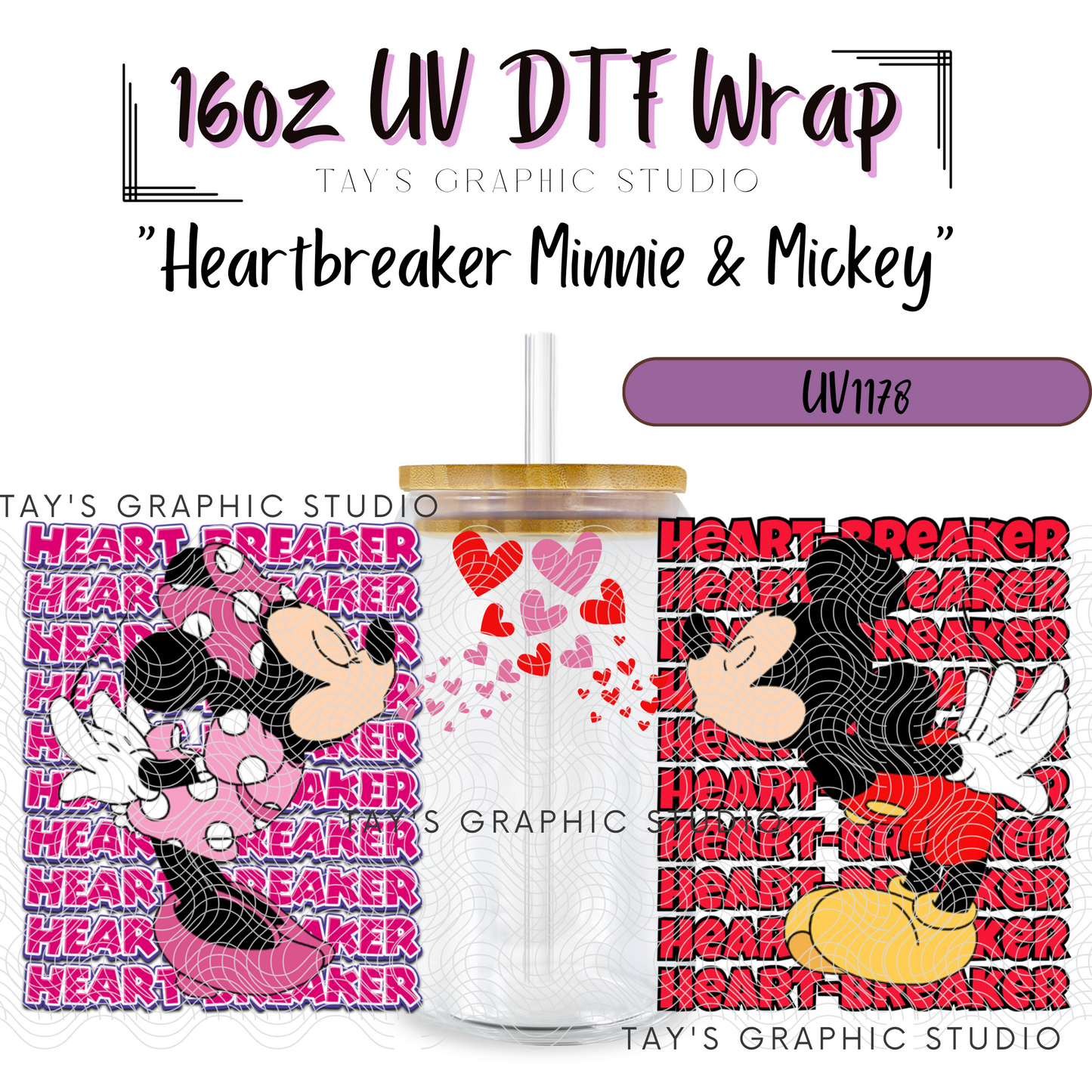 Exclusive - Heartbreaker Minnie and Mickey Valentines Wrap - MTO