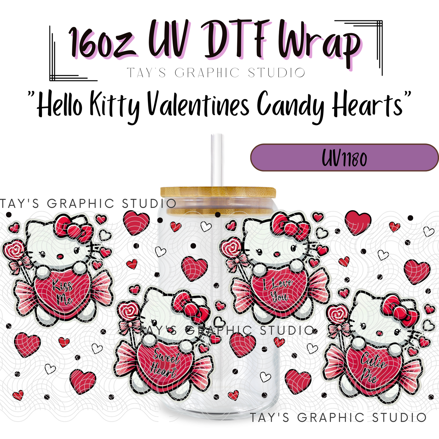 Exclusive - Hello Kitty Valentines Candy Hearts Wrap - MTO