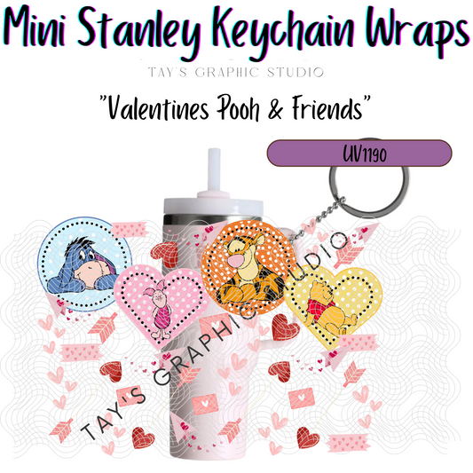 Exclusive - Valentines Pooh & Friends Mini Stanley Key Chain Wraps - MTO