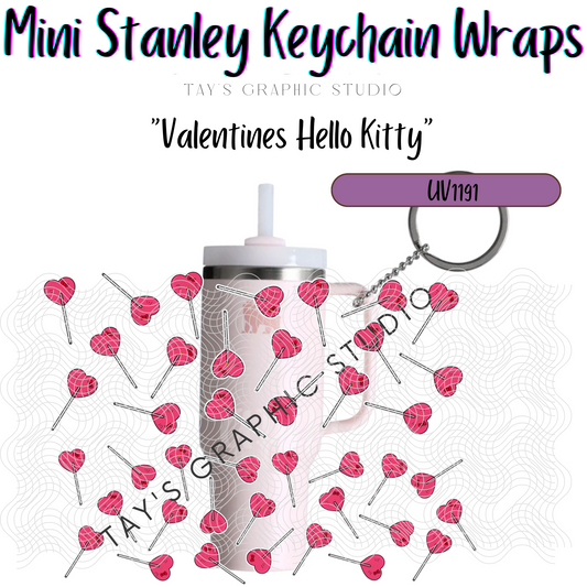 Exclusive - Valentines Hello Kitty Sucker Mini Stanley Keychain Wraps - MTO