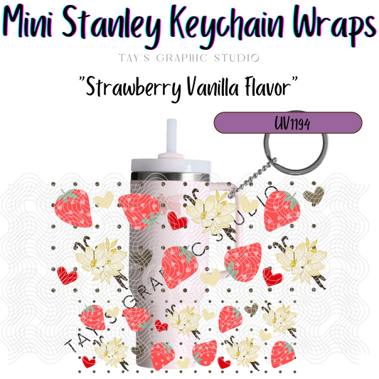 Exclusive - Strawberry Vanilla Flavor Mini Stanley Key Chain Wrap - MTO