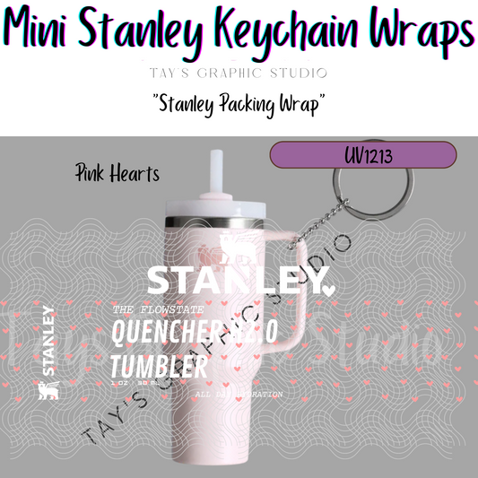 Exclusive - 2 COLOR OPTIONS - Tiny Valentines Heart Mini Stanley Keychain Wrap - MTO