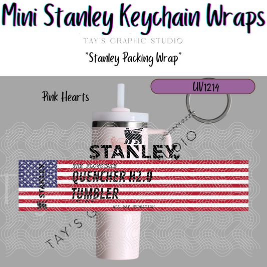 Exclusive - American Flag Mini Stanley Keychain Wrap - MTO