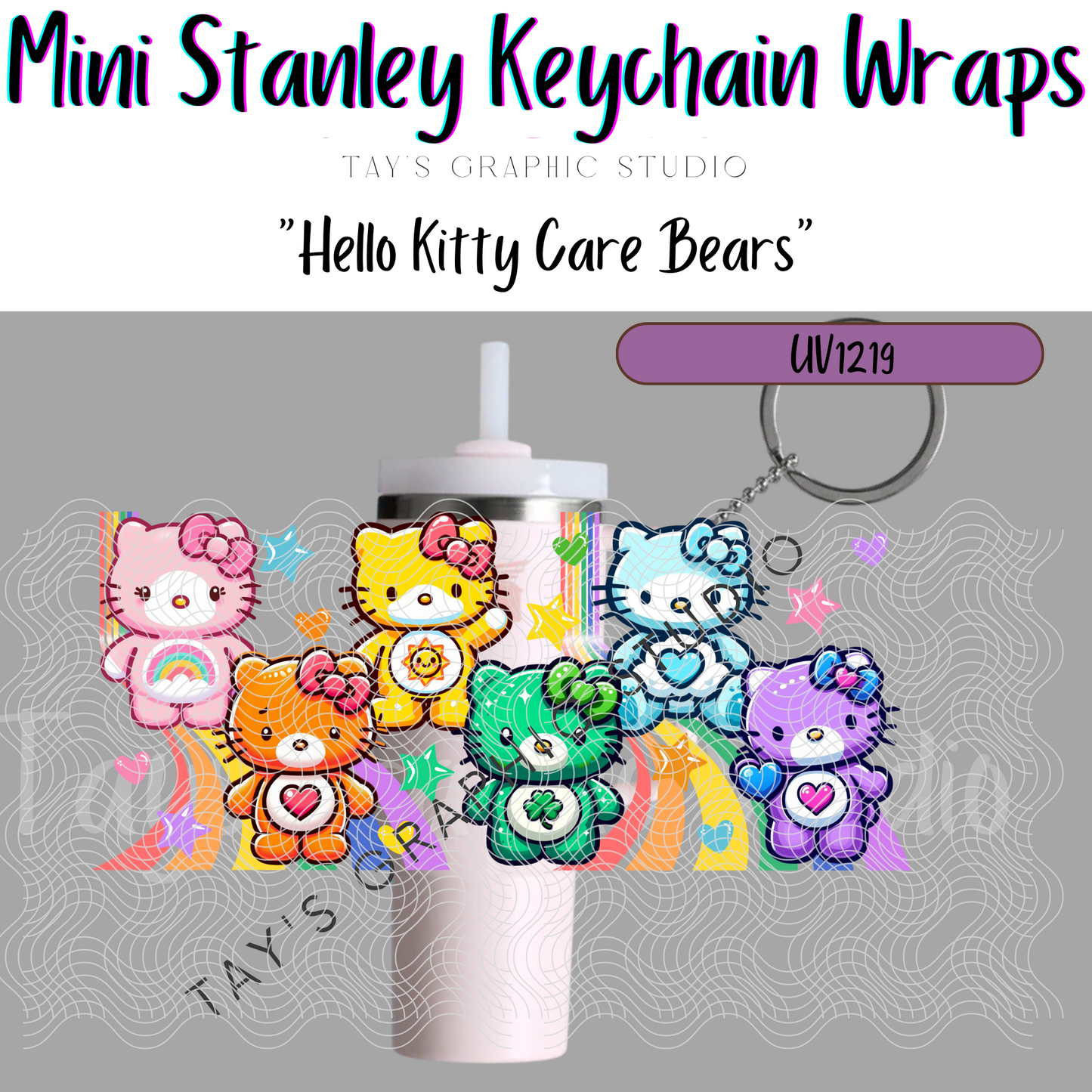 Exclusive - Hello Kitty Care Bears Mini Stanley Keychain Wrap - MTO