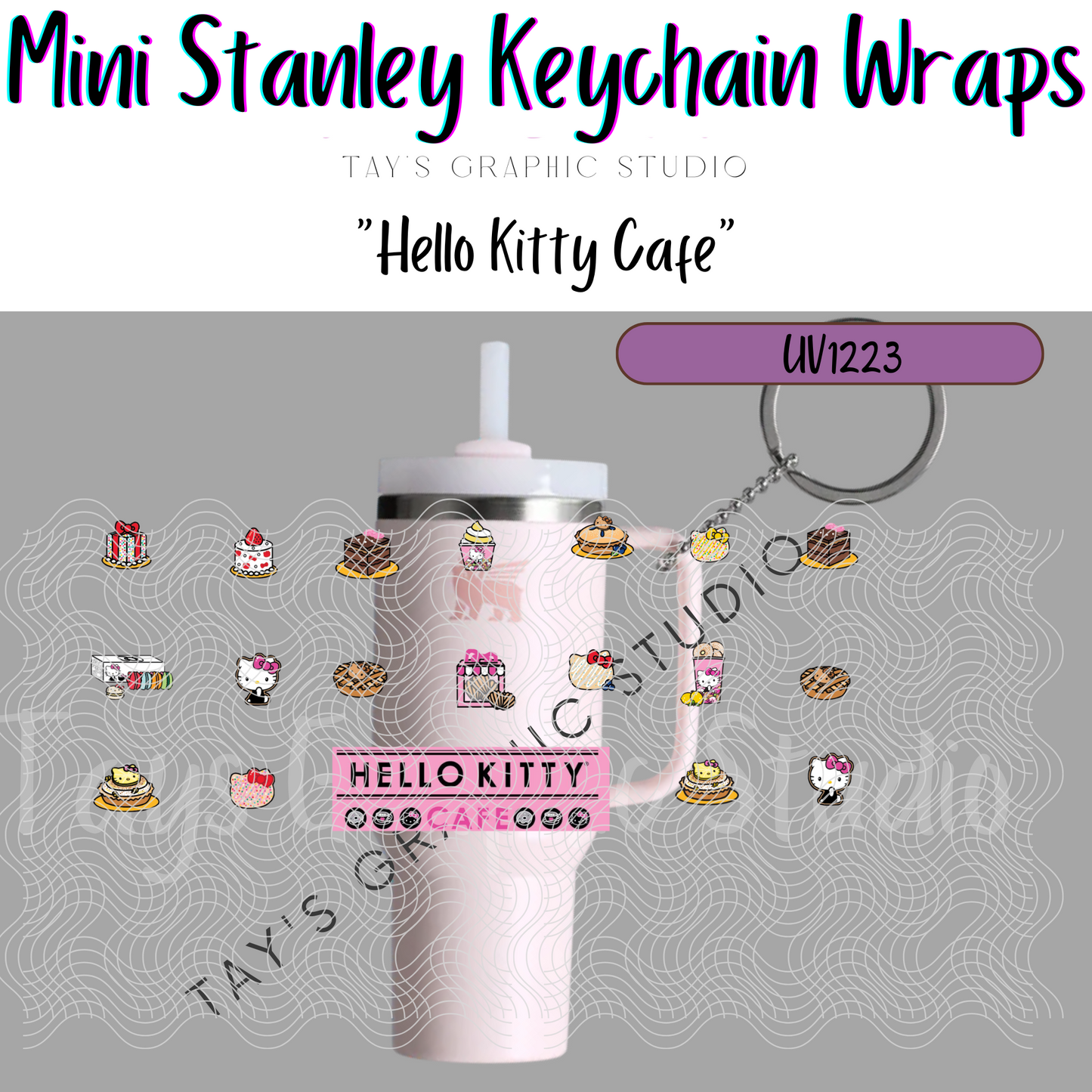 Exclusive - Hello Kitty Cafe Mini Stanley Keychain Wrap - MTO