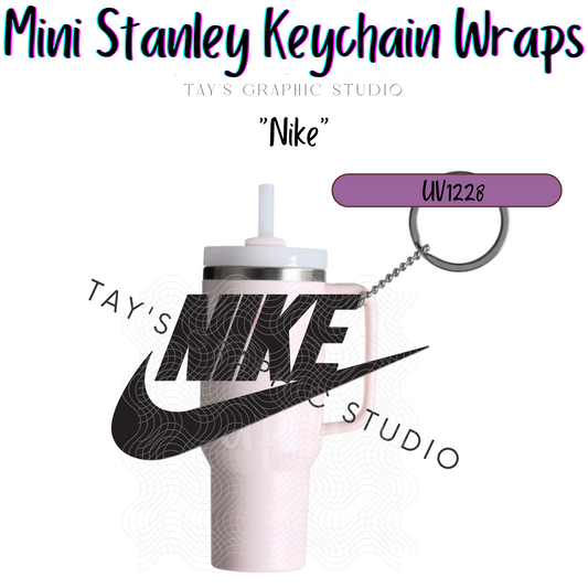 Exclusive - Nike BLACK & WHITE Color Options Mini Stanley Keychain Wrap - MTO