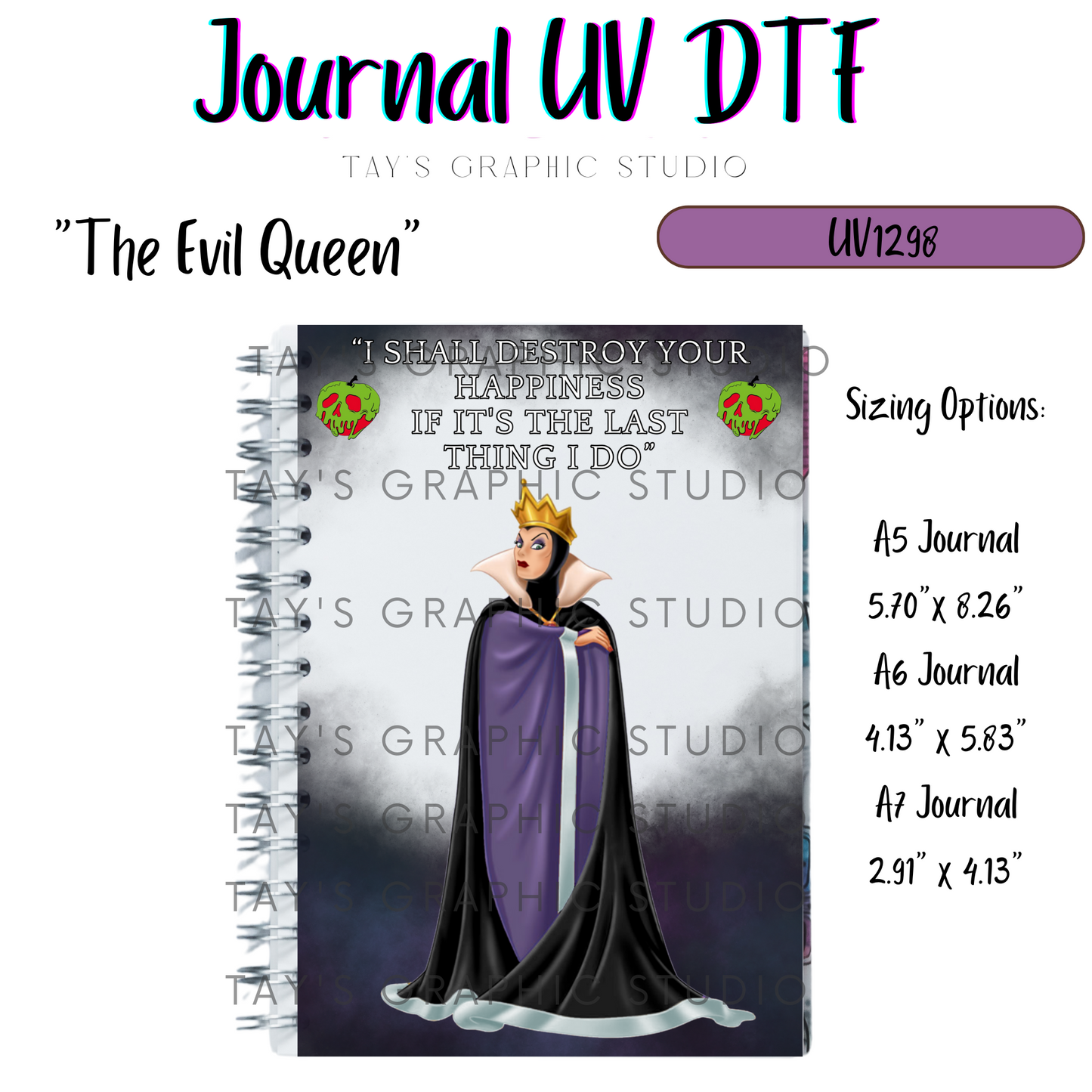 Exclusive - The Evil Queen Journal Cover - UVDTF A5, A6, A7 - MTO