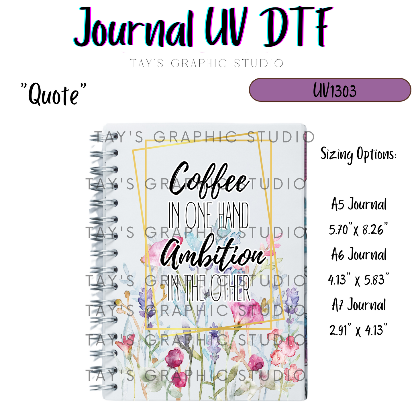 Exclusive - Coffee Quote Journal Cover Wrap - A5, A6, A7 - MTO