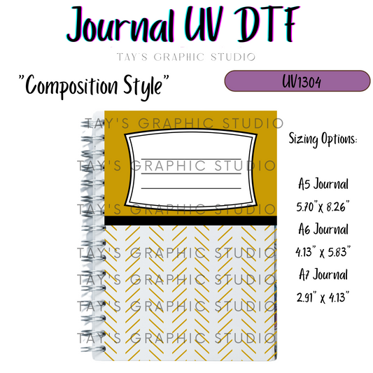 Exclusive - Composition Style Journal UV DTF Cover - A5, A6, A7 - MTO