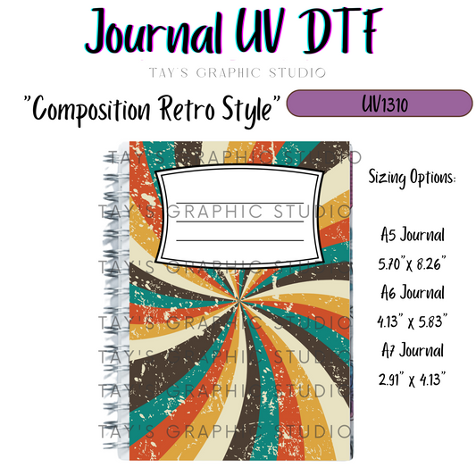 Exclusive - 11 Different style Retro Composition Style Journal Covers - A5, A6, A7 - MTO