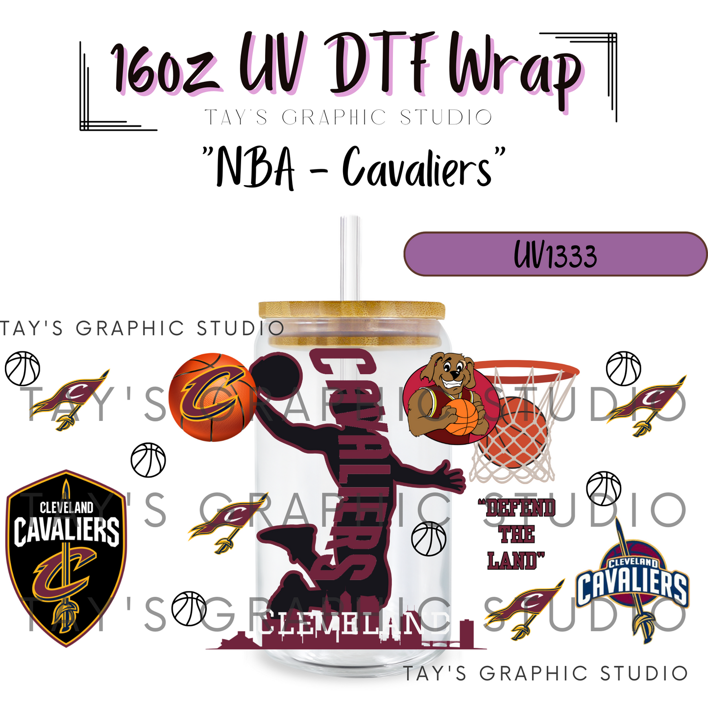 Exclusive - NBA Basketball UV DTF Wrap - All 30 NBA Team Wraps - MTO