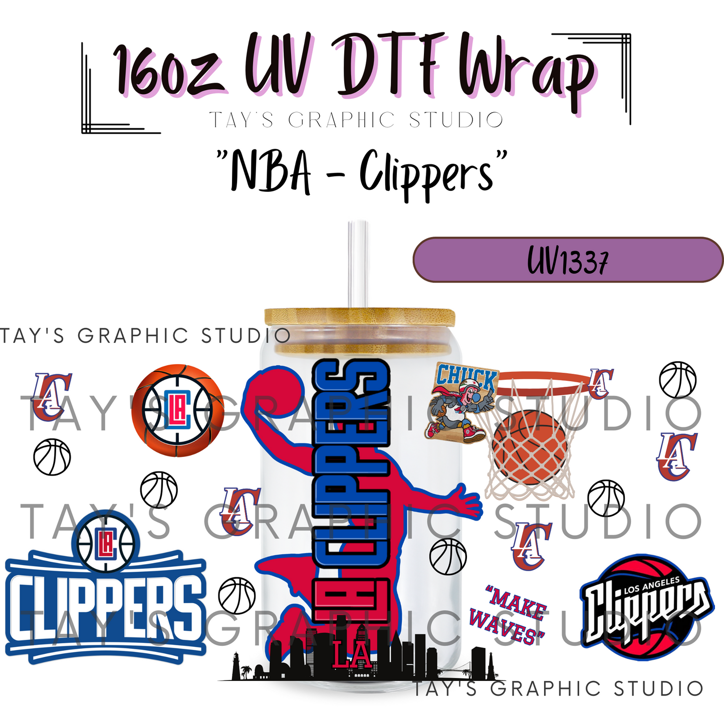 Exclusive - NBA Basketball UV DTF Wrap - All 30 NBA Team Wraps - MTO