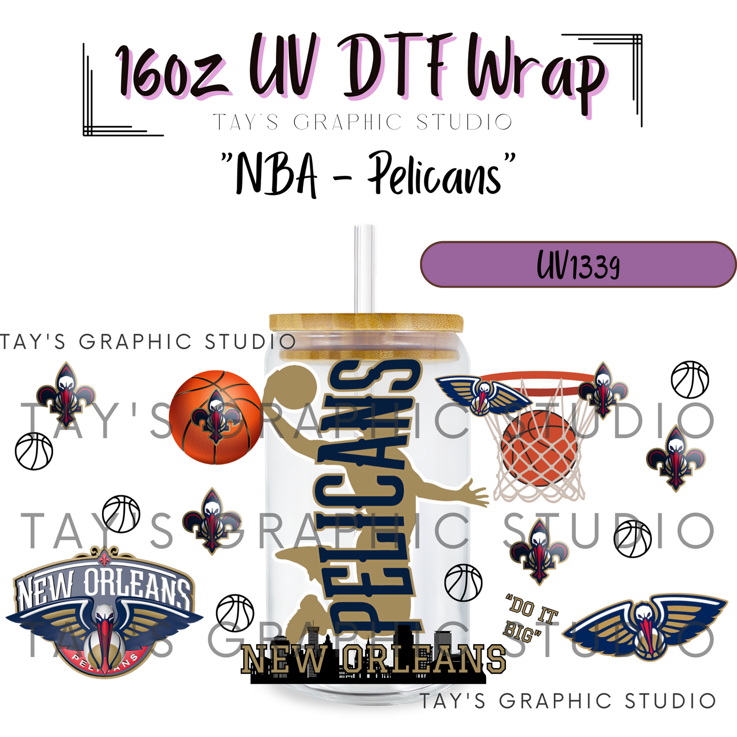 Exclusive - NBA Basketball UV DTF Wrap - All 30 NBA Team Wraps - MTO