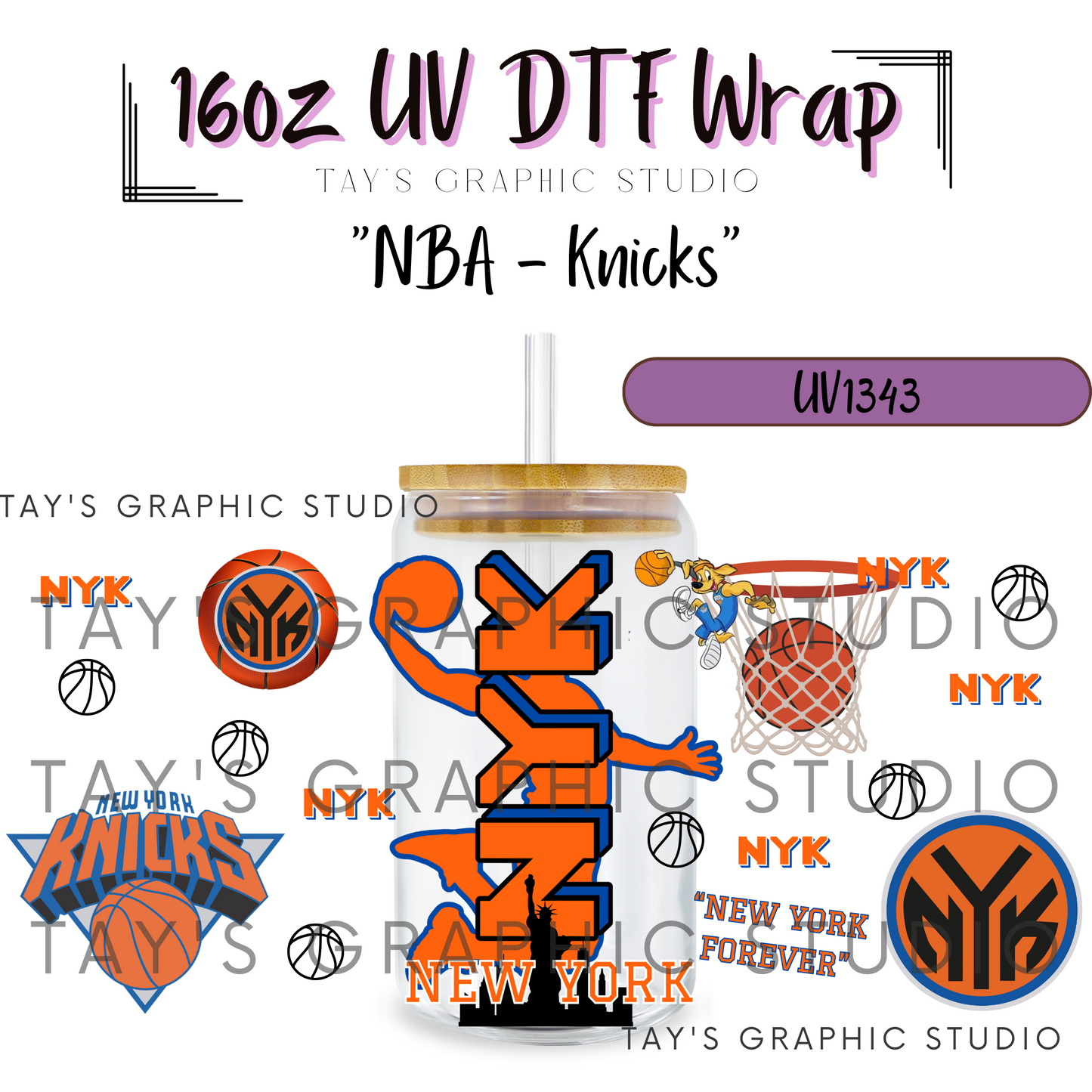 Exclusive - NBA Basketball UV DTF Wrap - All 30 NBA Team Wraps - MTO