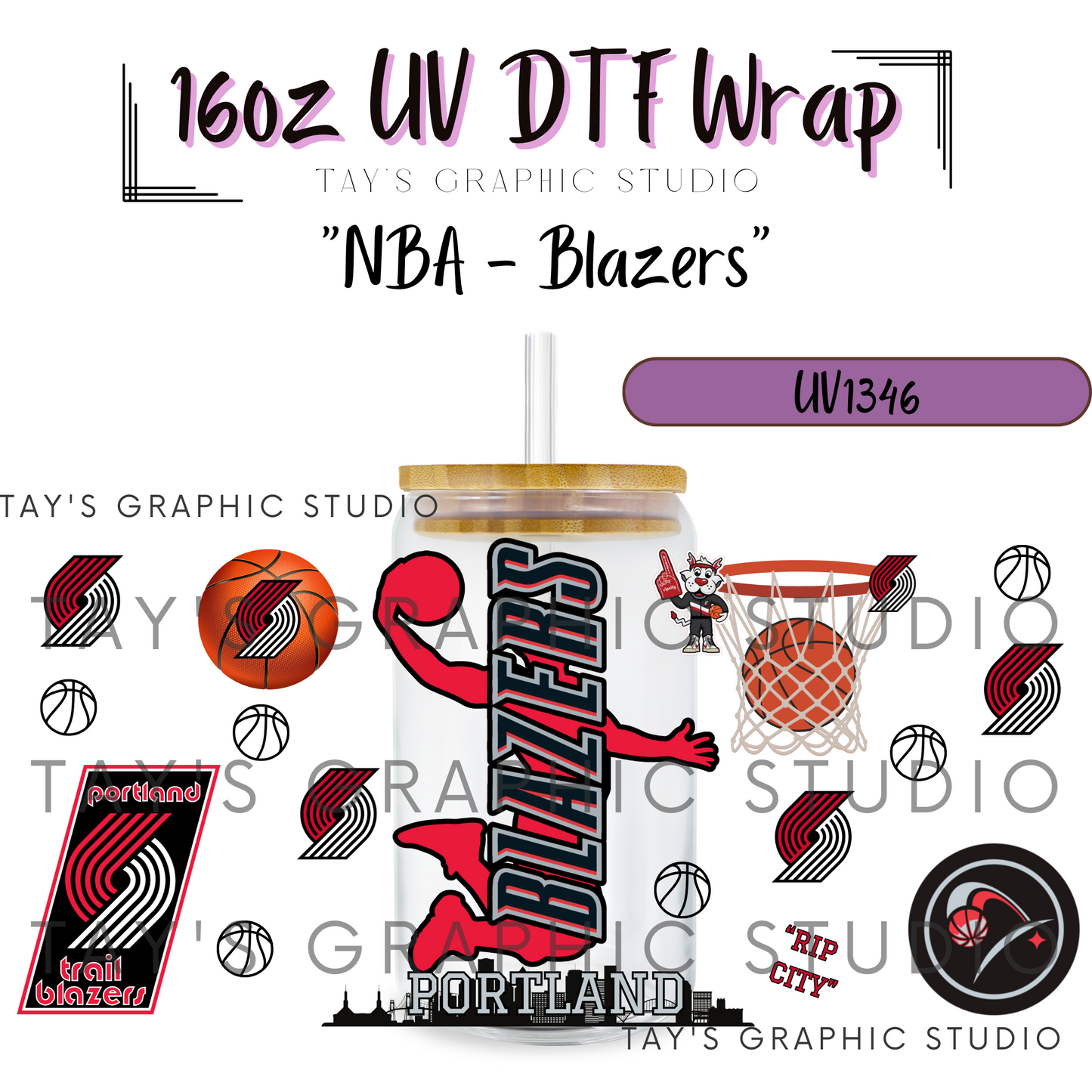 Exclusive - NBA Basketball UV DTF Wrap - All 30 NBA Team Wraps - MTO