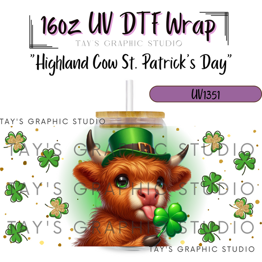 Exclusive - St Patrick's Day Highland Cow Wrap - MTO