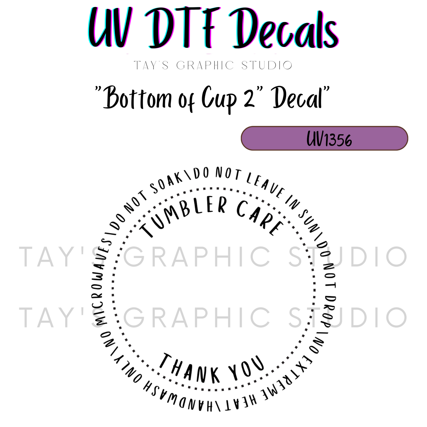 Exclusive - Bottom of Cup Instructions Decal - MTO