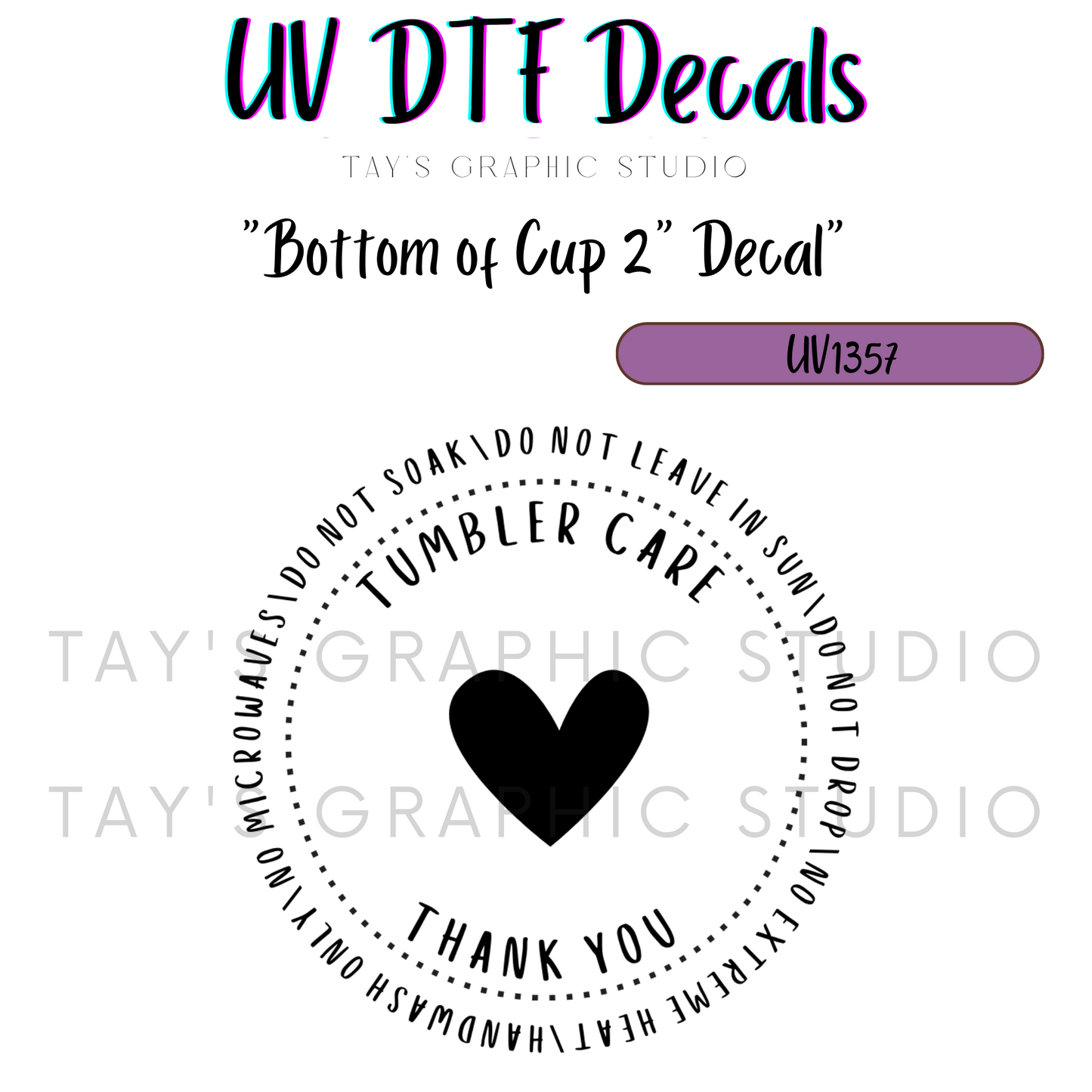 Exclusive - Bottom of Cup Instructions Decal - MTO