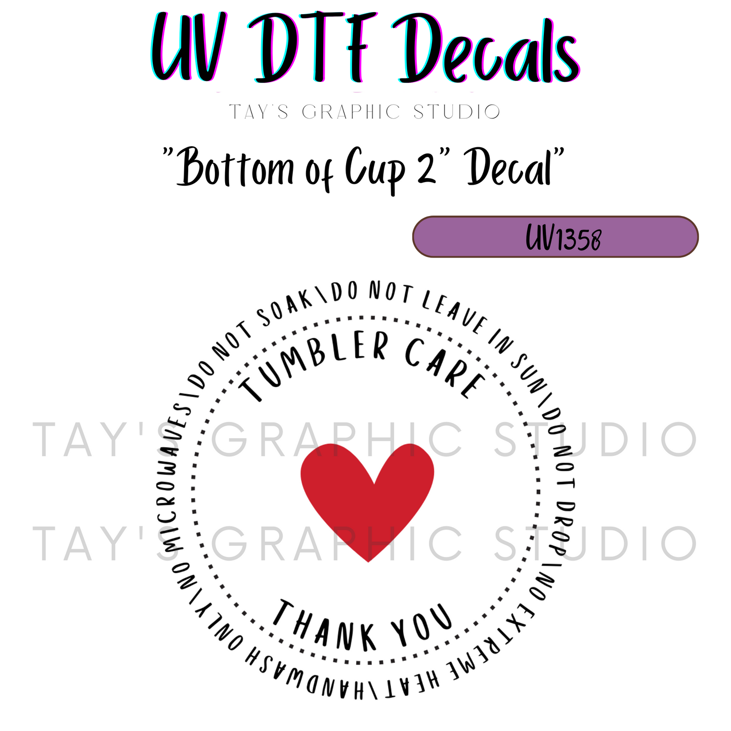 Exclusive - Bottom of Cup Instructions Decal - MTO