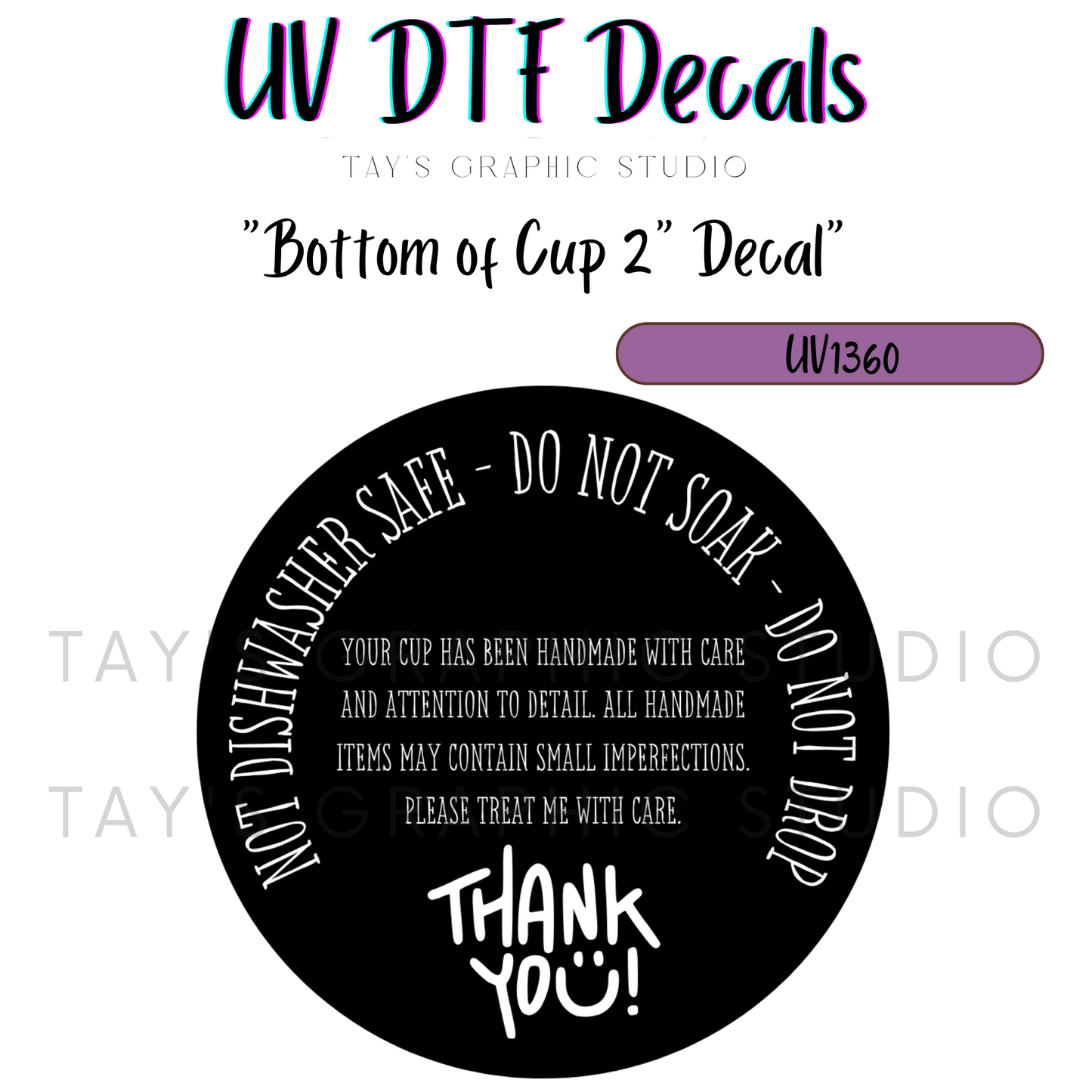 Exclusive - Bottom of Cup Instruction Decal - MTO