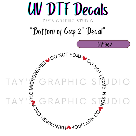 Exclusive - Bottom of Cup Instructions Decal - MTO