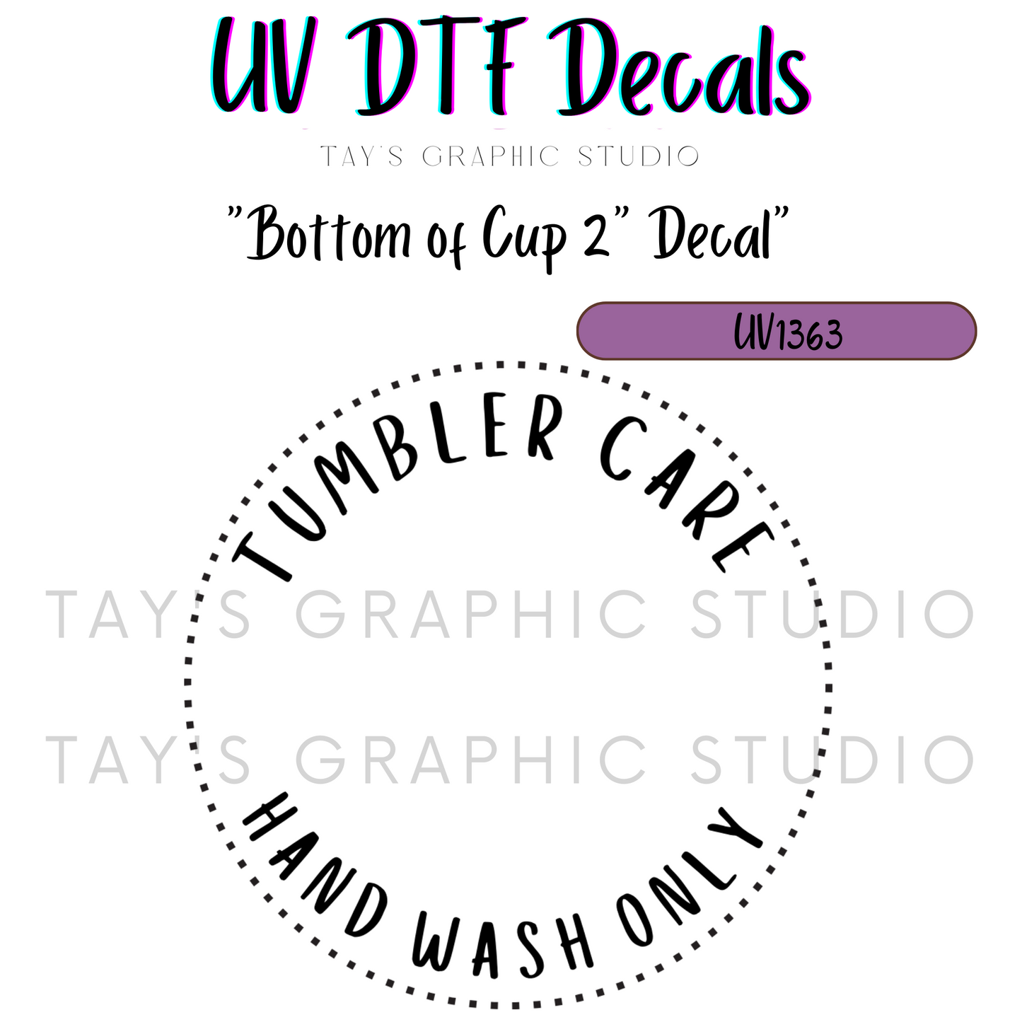 Exclusive - Bottom of Cup Instruction Decal - MTO