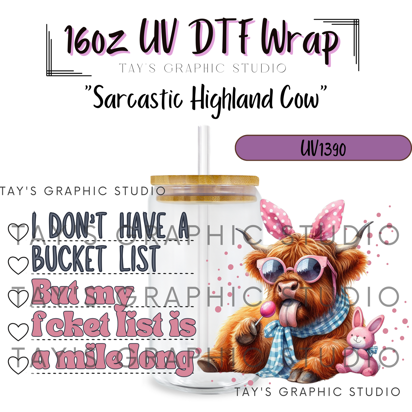 Exclusive - Sarcastic Highland Cow Wrap - MTO