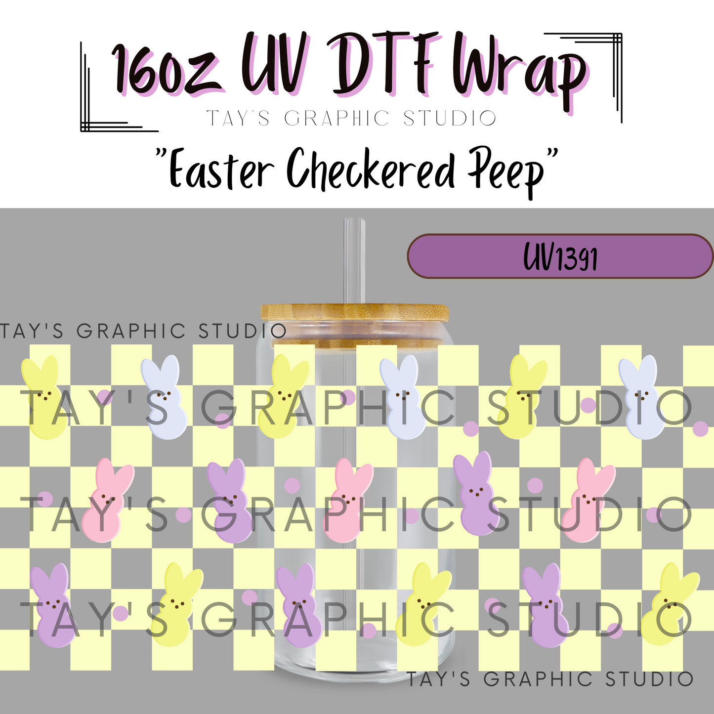 Exclusive - Easter Checkered Peep Wrap - MTO