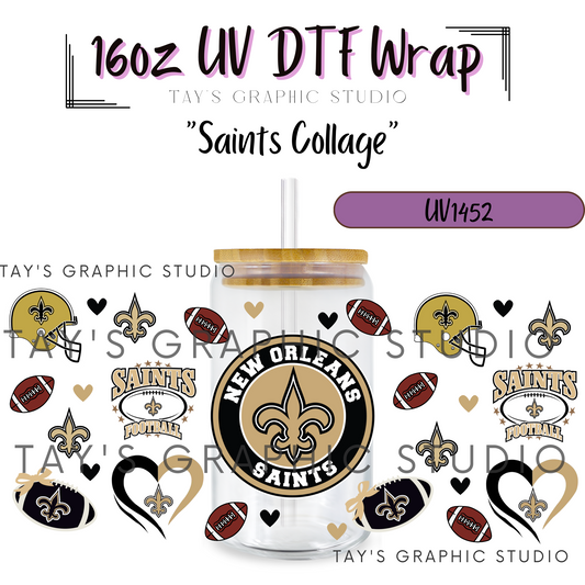 Exclusive - Saints Collage Wrap - MTO