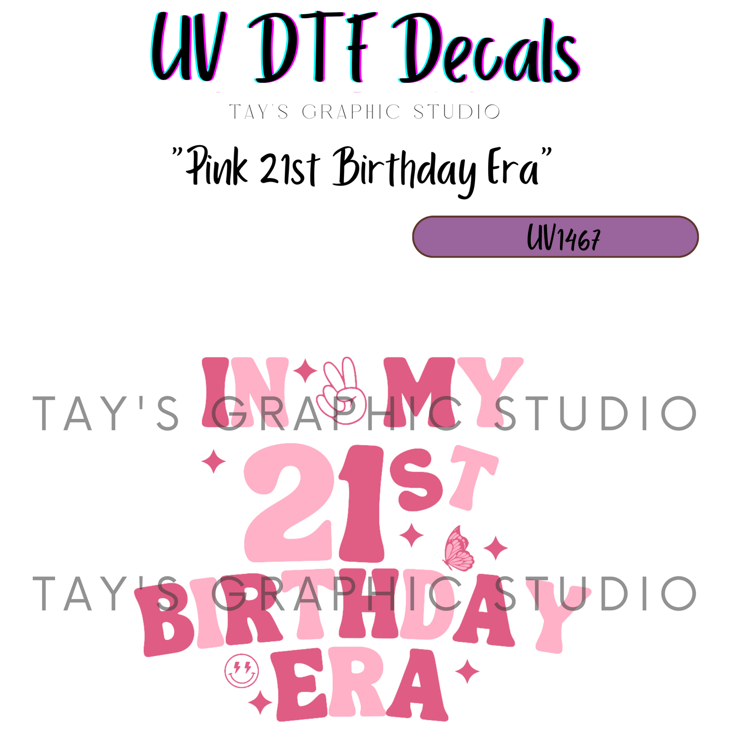 Exclusive - 21st Birthday Decals - 2 COLOR OPTIONS - MTO