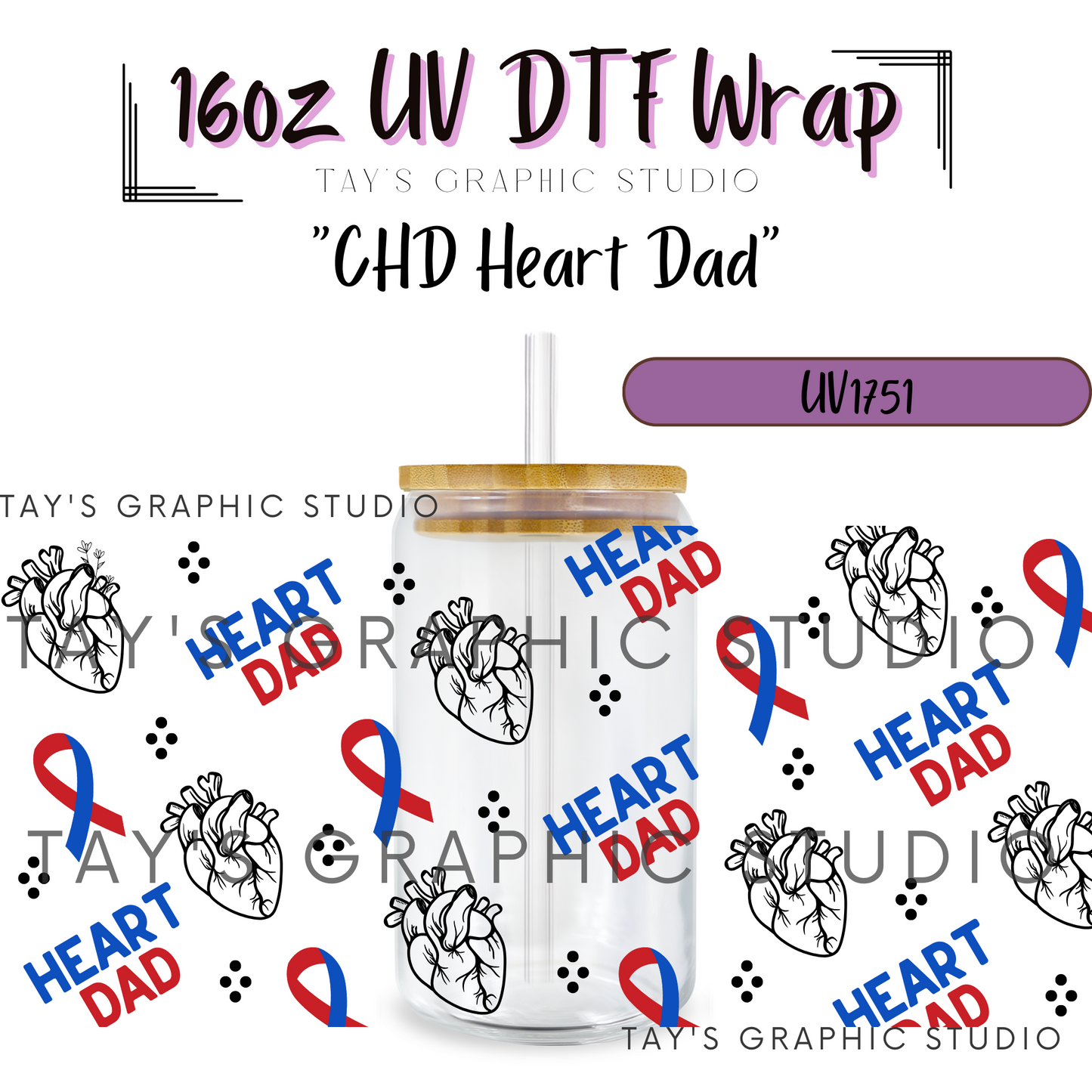 Exclusive - 2 Options - CHD Heart MOM & DAD Wrap OPTIONS - MTO