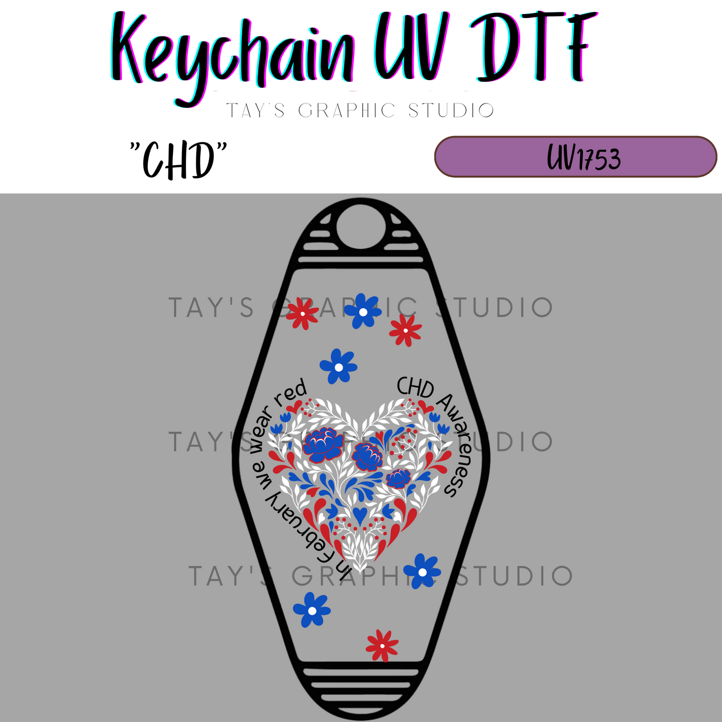 Exclusive - CHD Heart Keychain Decal - MTO