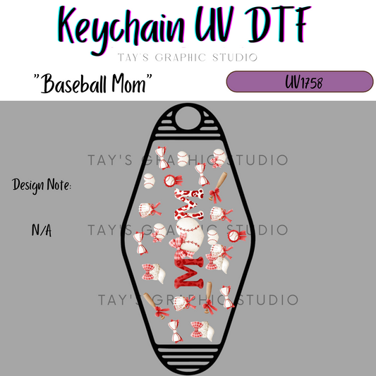 Exclusive - Baseball Mom Motel Keychain Decal - MTO