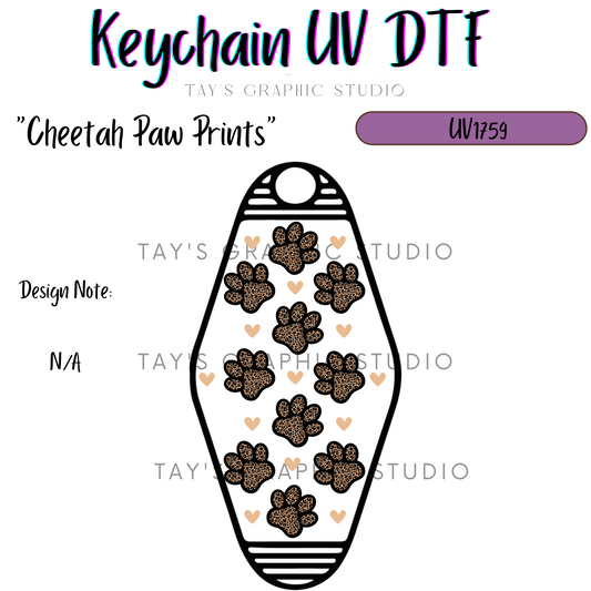 Exclusive - Cheetah Paw Prints Motel Keychain Decal - MTO