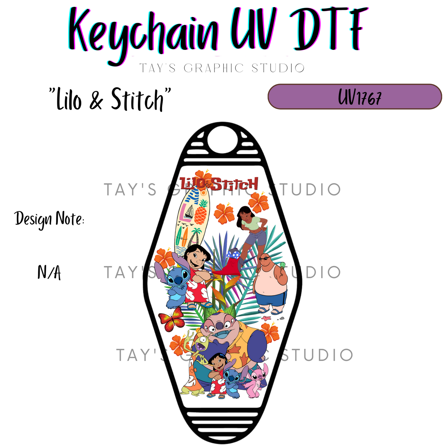 Exclusive - Lilo & Stitch Motel Keychain Decal - MTO