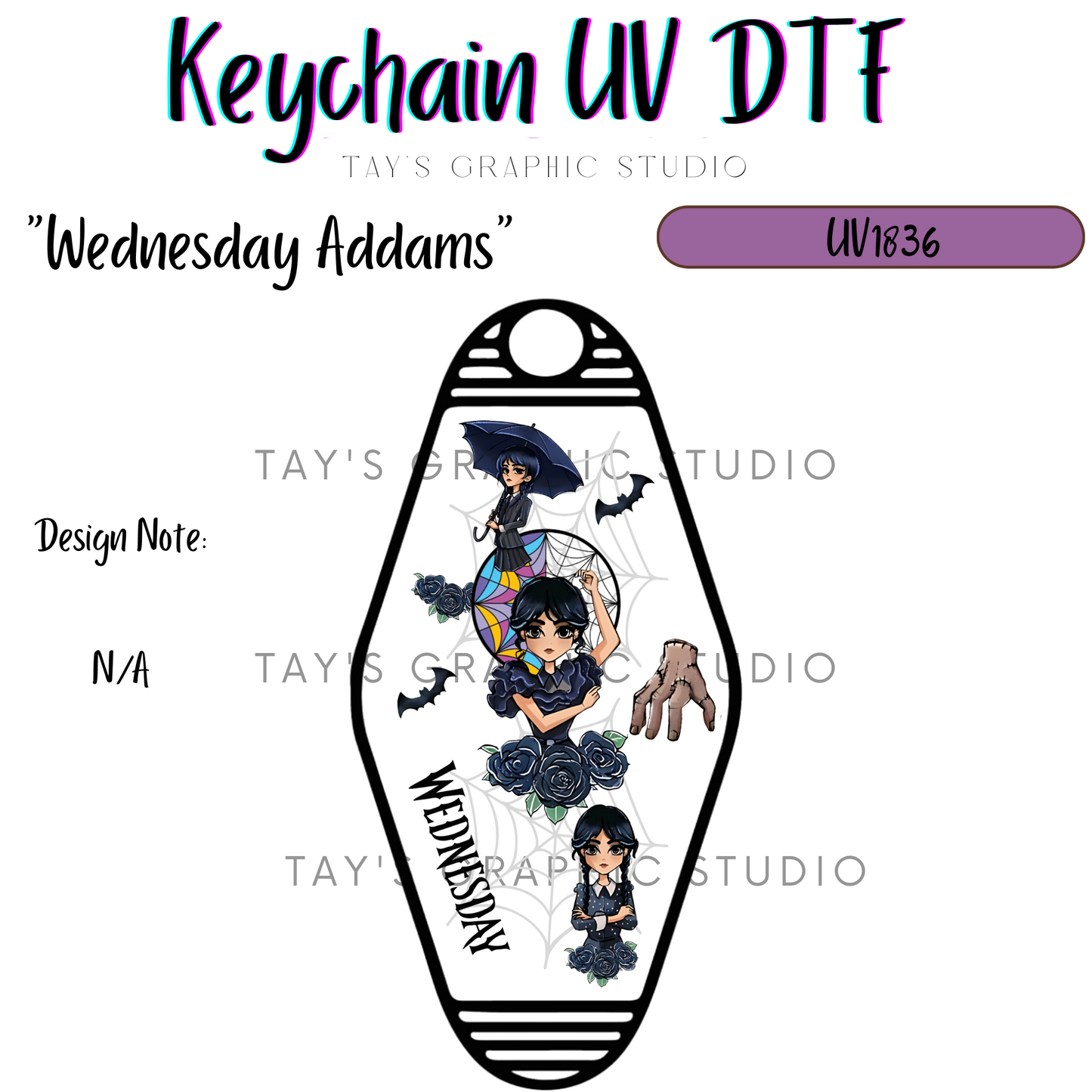 Exclusive - Wednesday Addams Motel Keychain Decal - MTO