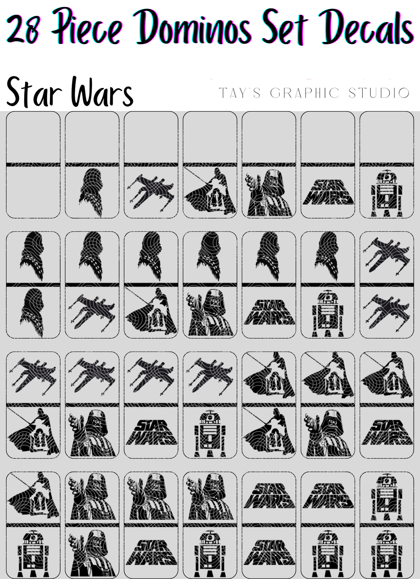 Exclusive - 28 Piece Domino Star Wars Decals - MTO