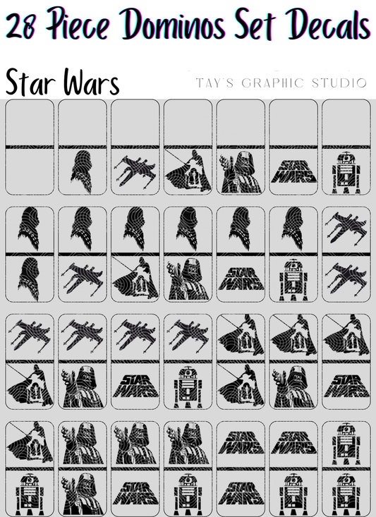 Exclusive - 28 Piece Domino Star Wars Decals - MTO