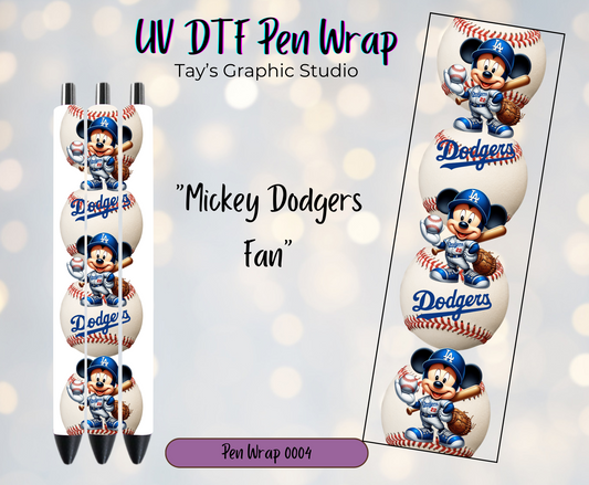 Mickey Dodgers Fan UV DTF Pen Wrap - MTO0004