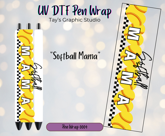 Softball Mama UV DTF Pen Wrap - MTO0005