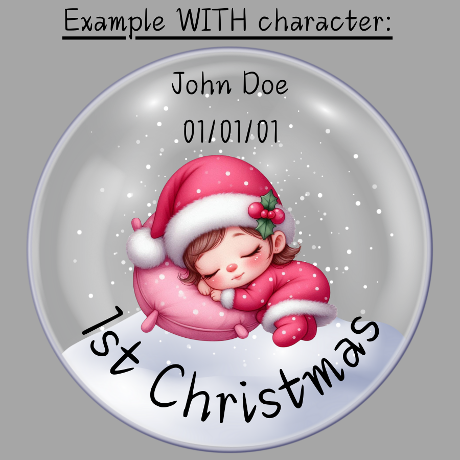 Exclusive - Customize your OWN First Christmas UV DTF Ornament Decal (Decal only)